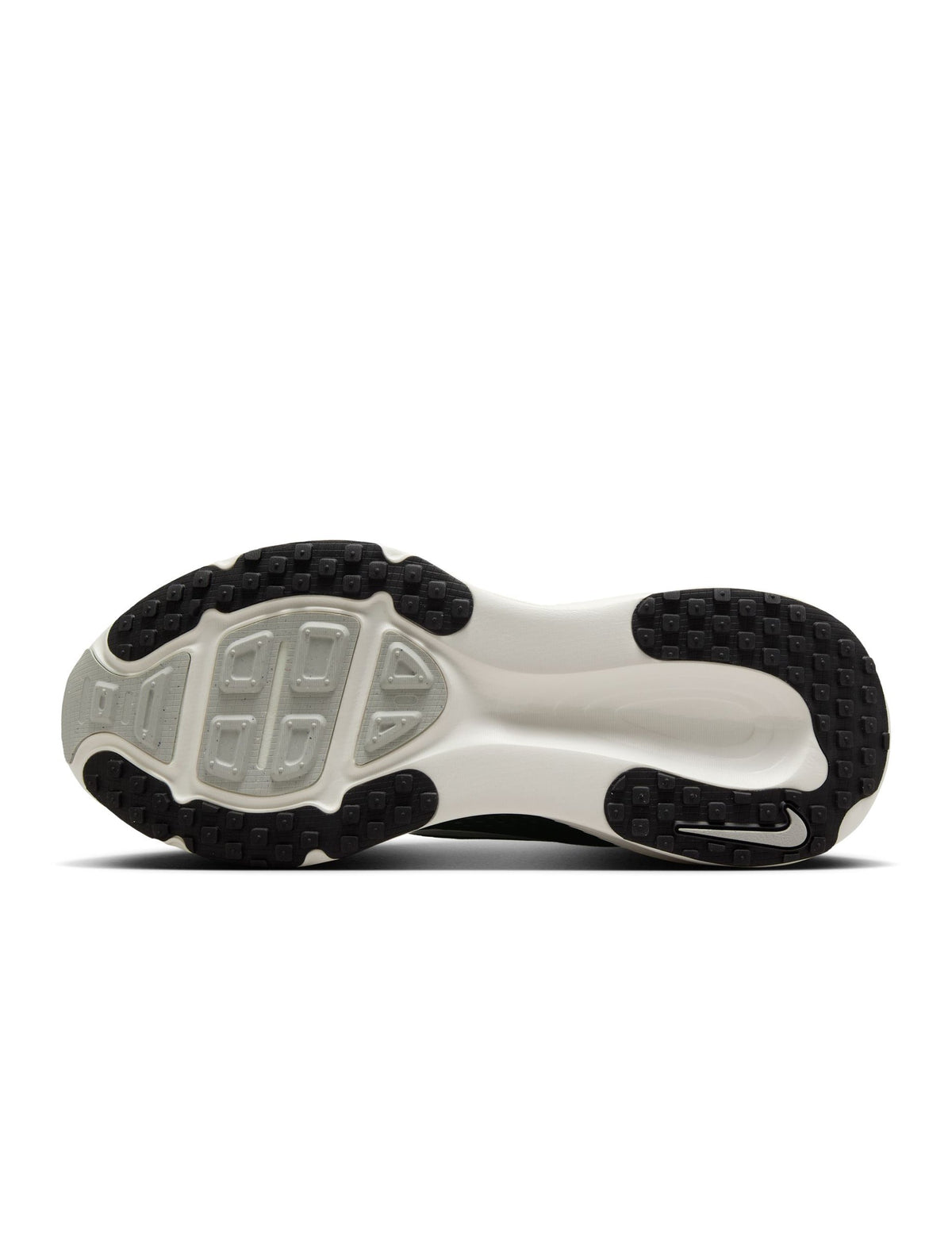 Nike Men's Vomero 18 black and white running shoes, side view