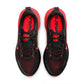 Nike men's Vomero 18 footwear in black with bright crimson accents