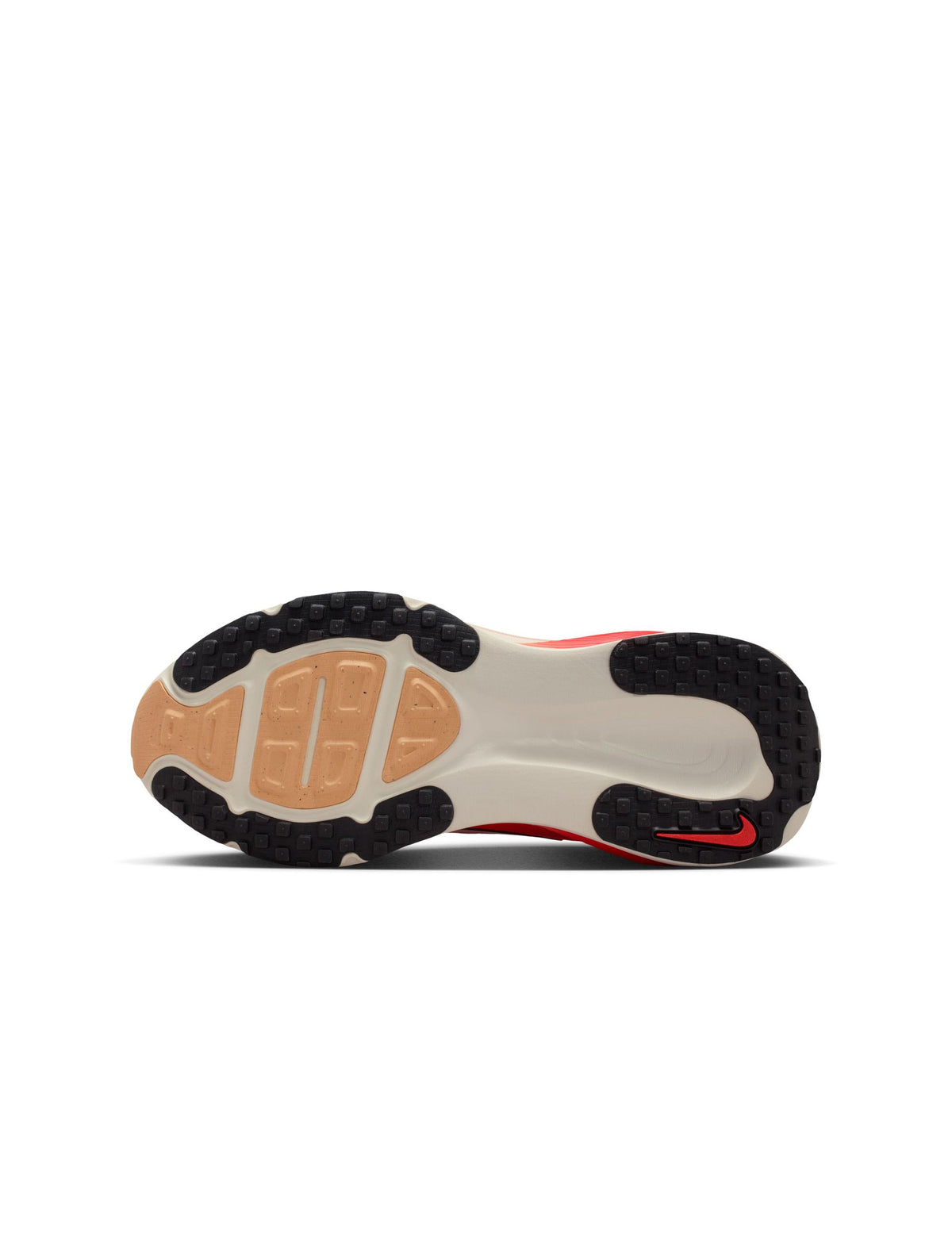 Nike Women's Vomero 18 running shoes in Hot Lava color, featuring a lightweight design and supportive sole for comfortable running.