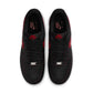 Nike men's Air Force 1 '07 LV8 black and University Red sneakers, side view