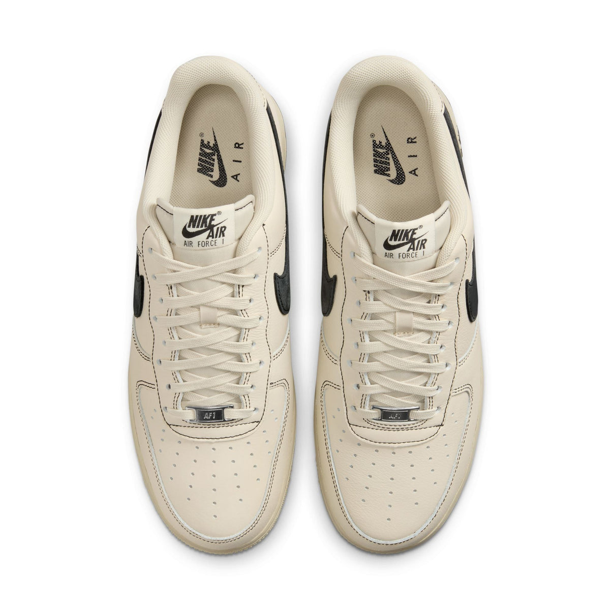 Denim Exchange men's Nike Air Force 1 '07 LV8 sneakers in light khaki suede and leather.