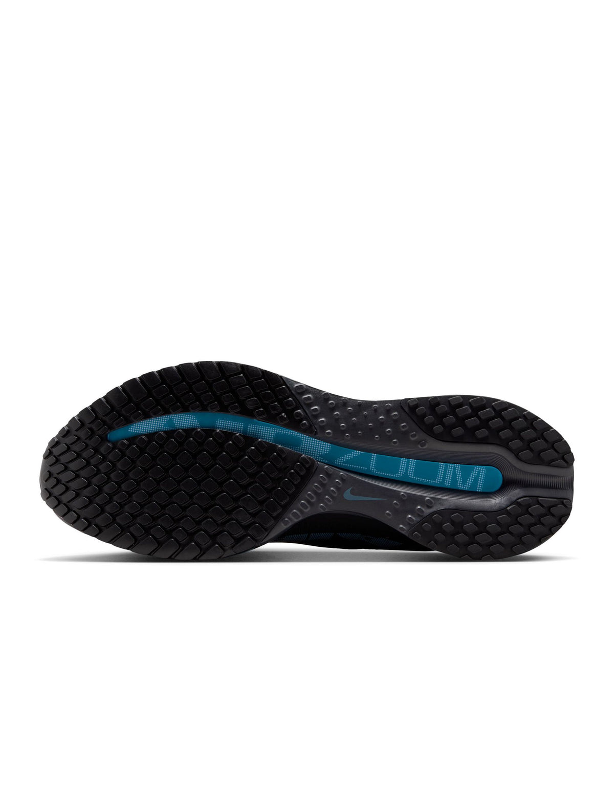Nike men's Pegasus Premium sneakers in anthracite and current blue showing side view with textured details.