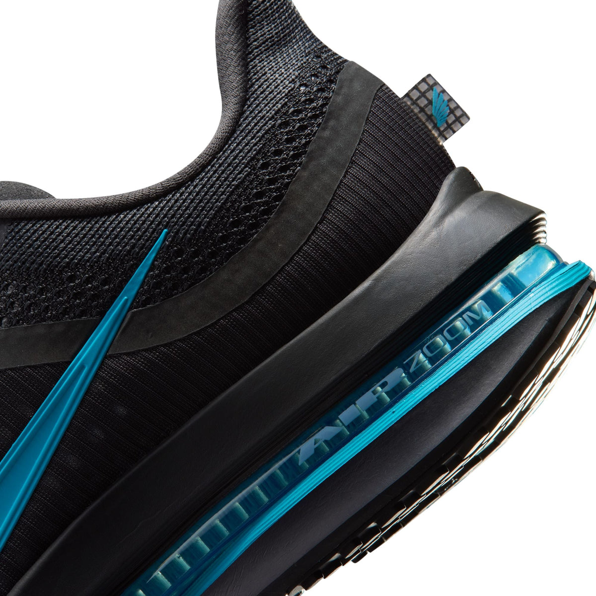 Nike men's Pegasus Premium sneakers in anthracite and current blue, showcasing a sleek athletic design with breathable mesh and supportive soles.
