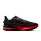 Nike Men's Pegasus Premium running shoes in black and university red, featuring a sleek design and cushioned athletic sole.