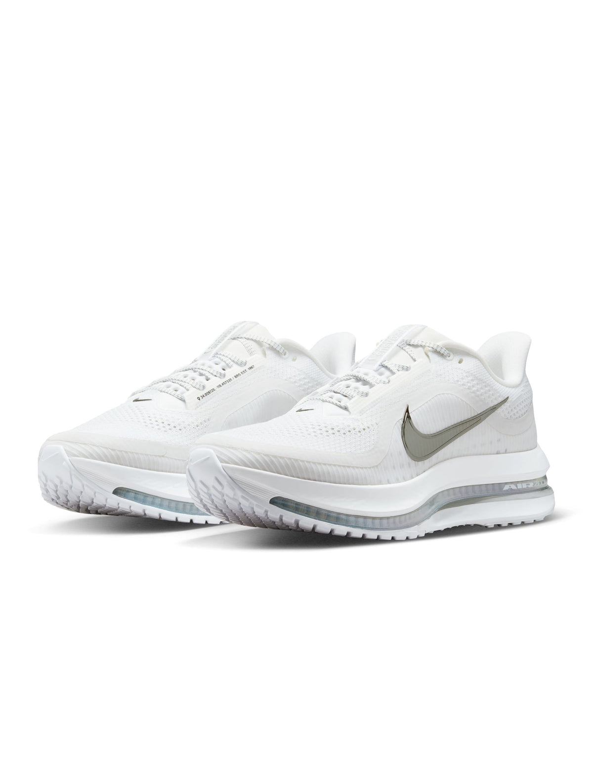 Nike Men's Pegasus Premium white and metallic silver men's running shoes by Denim Exchange