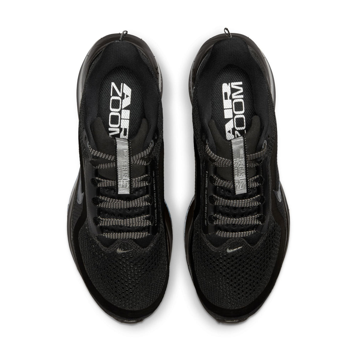 Black Nike Womens Pegasus Premium footwear, side view sneaker with cushioned sole