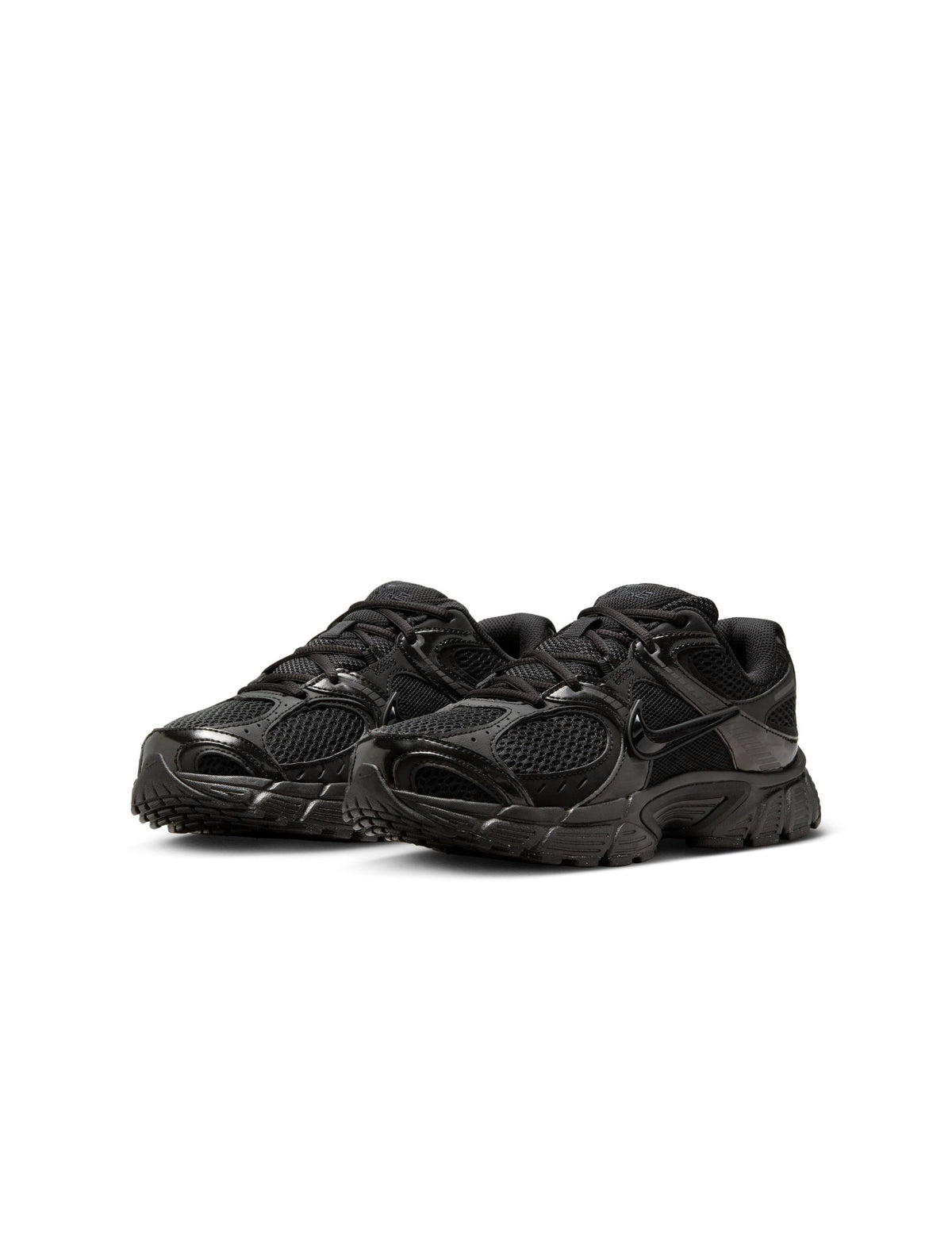 Black Nike Women's V5 RNR footwear with sleek design, shown in a close-up image highlighting the stylish sneaker details.