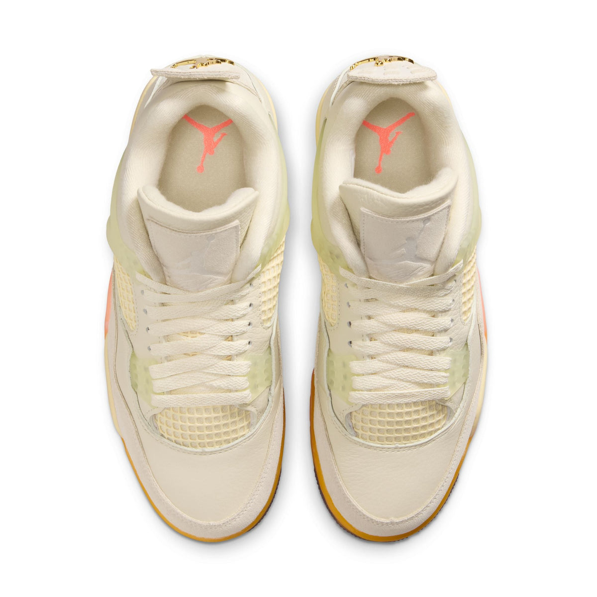 Air Jordan Women’s 4 Retro Birds of Paradise sneakers by Denim Exchange in a neutral white and black colorway