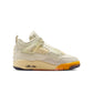 Denim Exchange Air Jordan Women's 4 Retro Birds of Paradise sneakers in white, black, and colorful accents