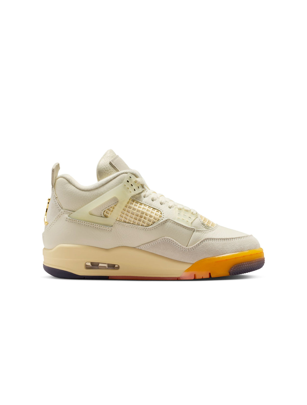 Denim Exchange Air Jordan Women's 4 Retro Birds of Paradise sneakers in white, black, and colorful accents