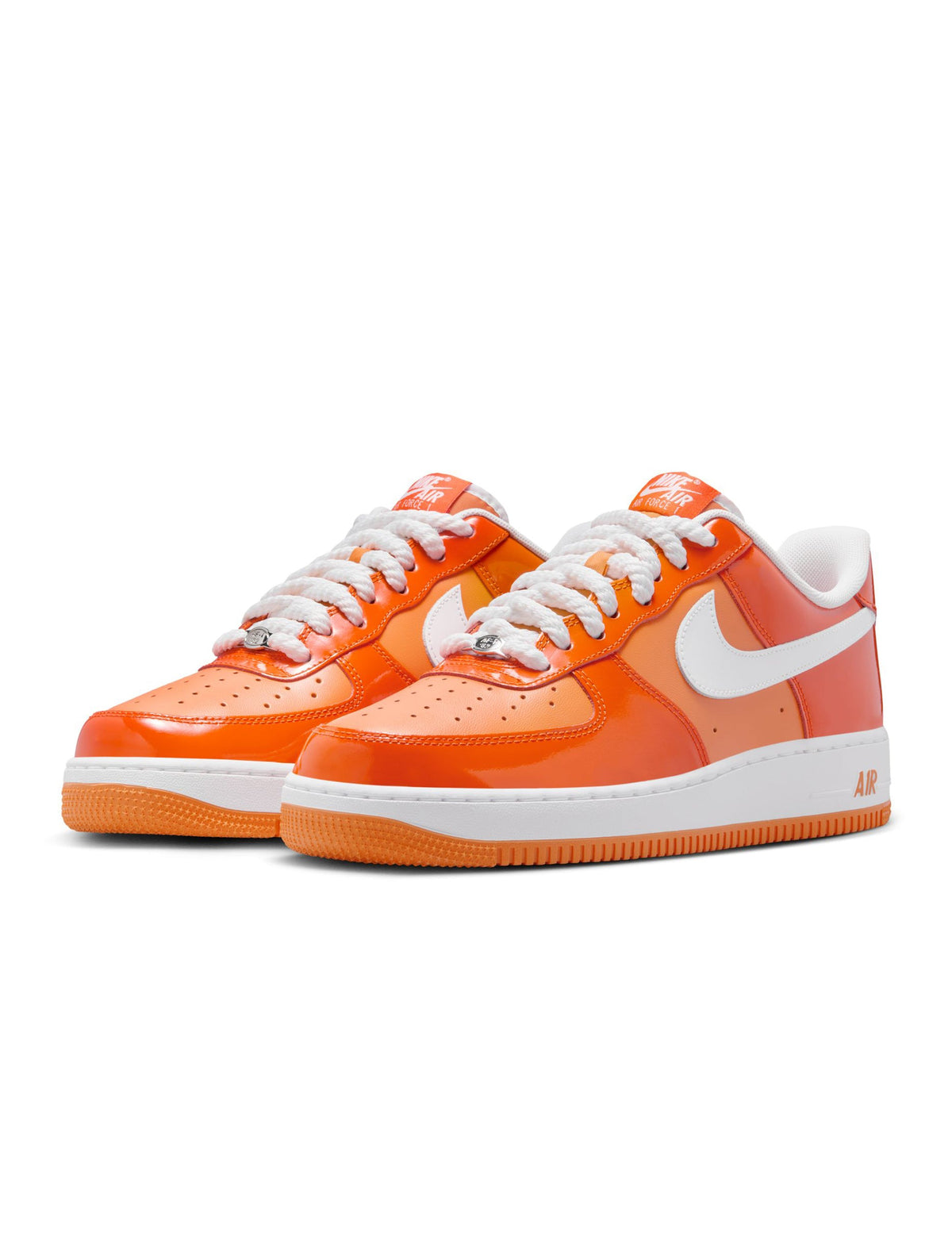 Nike Men's Air Force 1 '07 LV8 sneakers in Safety Orange, side view