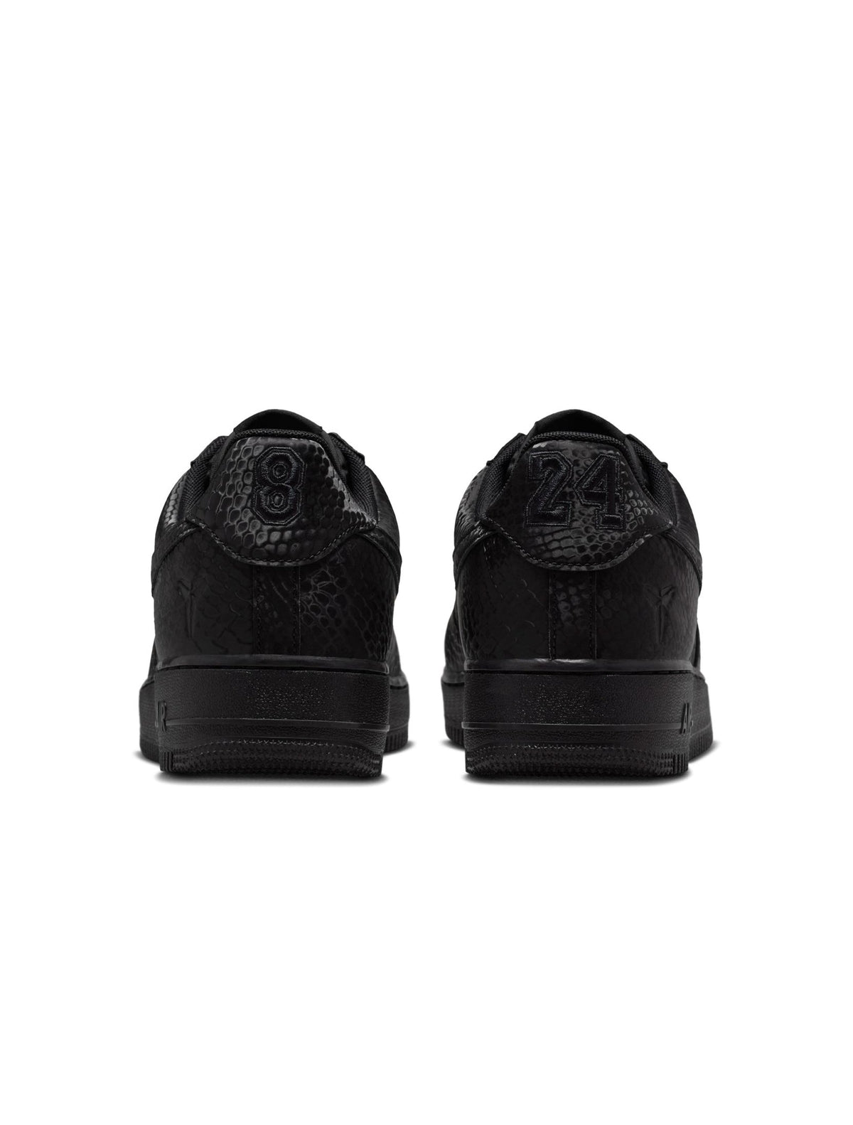 Nike Kobe Bryant Air Force 1 Low men's footwear in triple black, by Denim Exchange