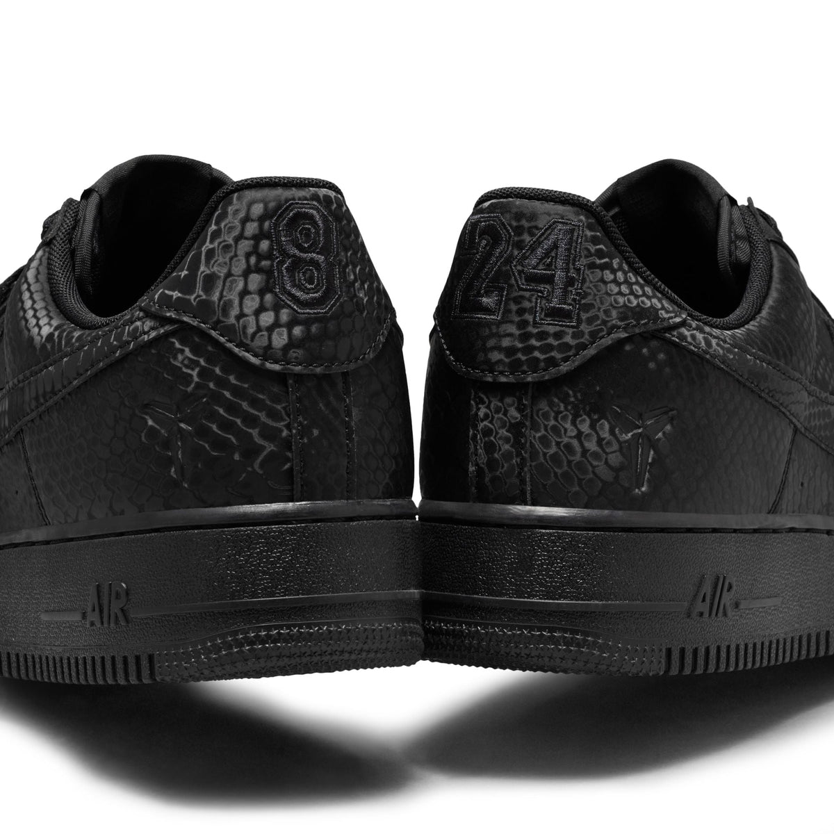 Nike Kobe Bryant Air Force 1 Low men's footwear in triple black, by Denim Exchange