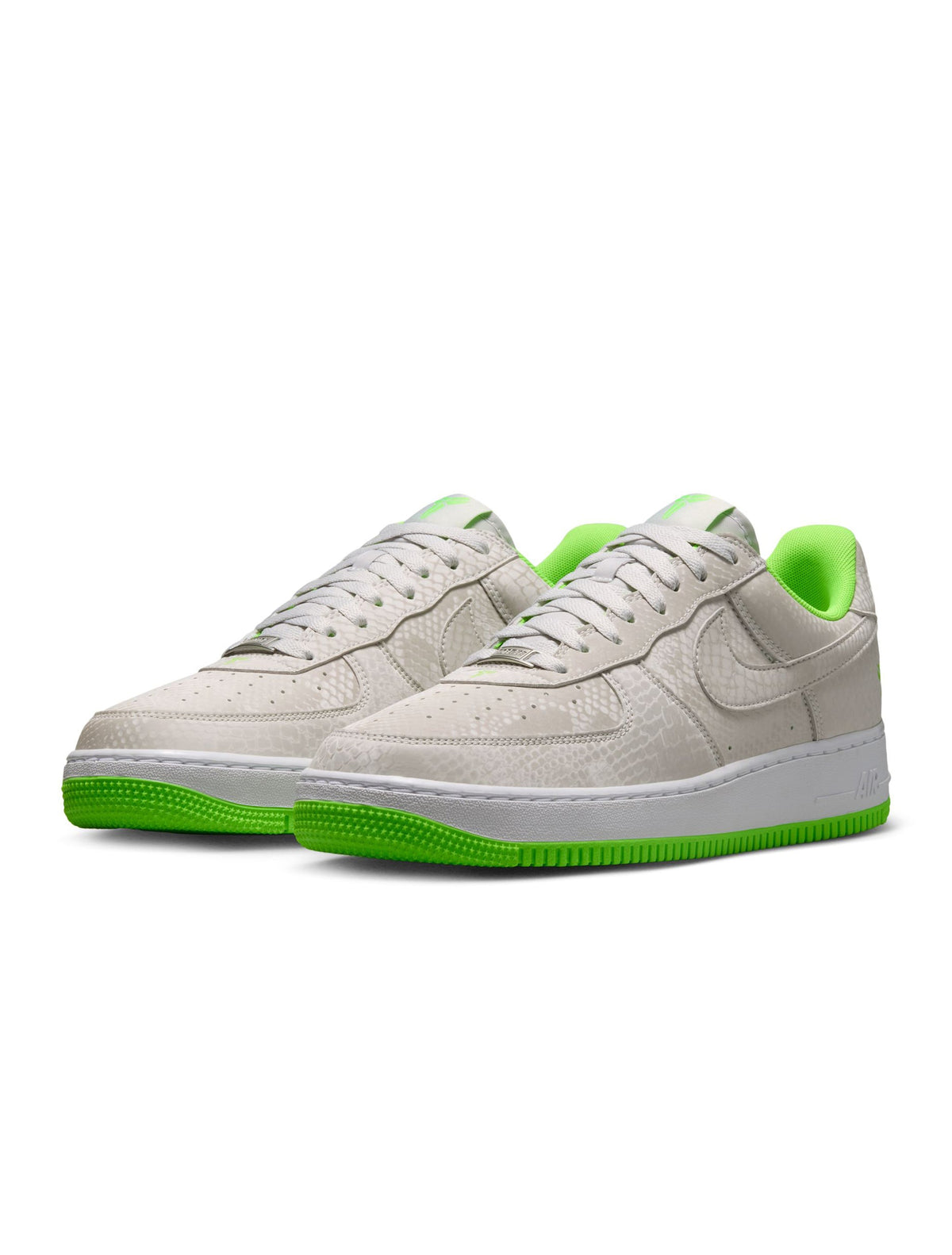 Nike men's Kobe Air Force 1 Low sneakers in electric green, showcasing the vibrant color and classic low-top design.