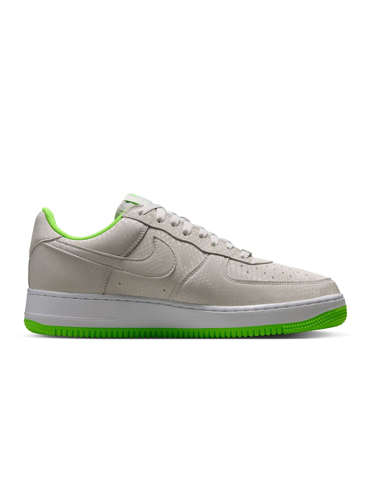 Nike men's Kobe Air Force 1 Low sneakers in vibrant electric green, featuring a sleek design and classic low-top style.
