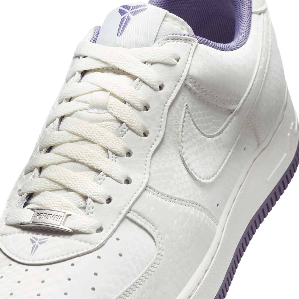 Nike men's Kobe Air Force 1 Low sneakers in Daybreak color, featuring a sleek design and white sole.
