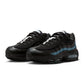 Nike Mens Air Max 95 "Big Bubble" black and smokey blue athletic shoes, showing side view with visible air cushioning and stylish design.