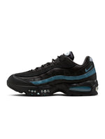 Nike Mens Air Max 95 "Big Bubble" sneakers in black and smokey blue, showcasing the stylish athletic footwear design.