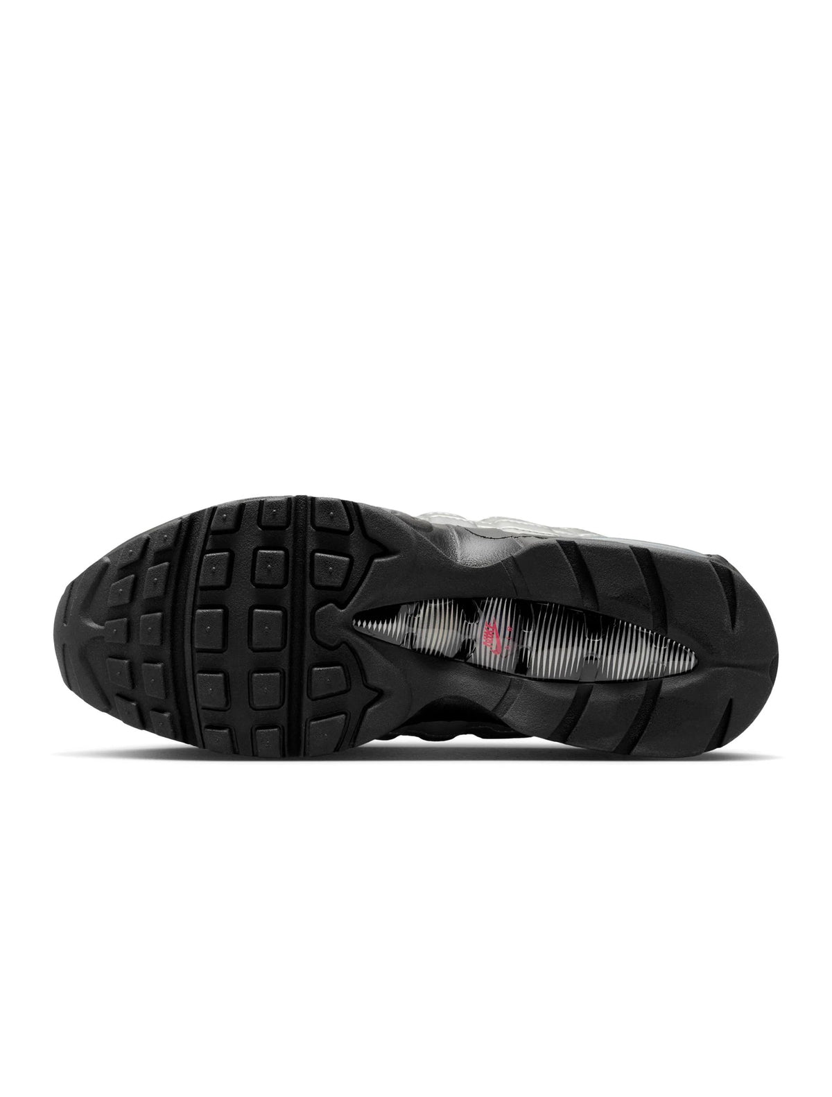 Nike Men's Air Max 95 sneakers in metallic silver, side view