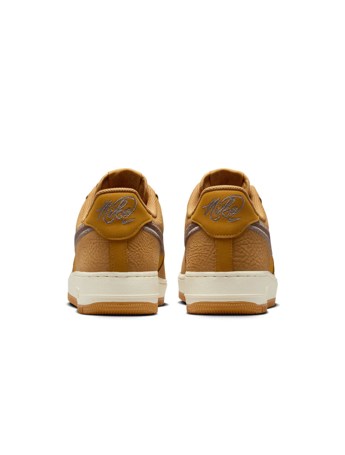 Nike Men's Air Force 1 '07 Lv8 Wheat and Baroque Brown sneakers, showing the stylish brown and wheat colorway and classic design.