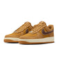 Nike men's Air Force 1 '07 Lv8 wheat and baroque brown sneakers, casual footwear with classic design and leather accents.