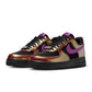 Nike men's Air Force 1 '07 LV8 footwear in black and bold berry, side view