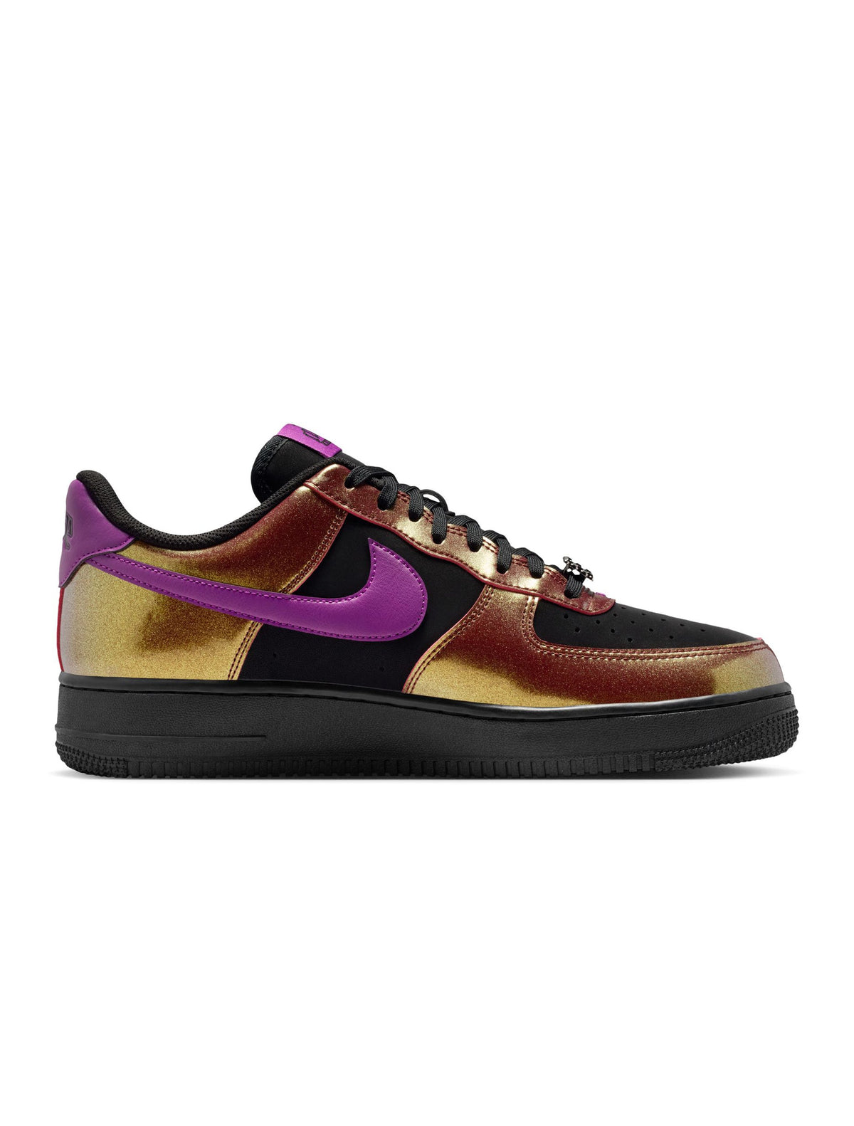 Men's Nike Air Force 1 '07 LV8 sneakers in black and bold berry with low-top design
