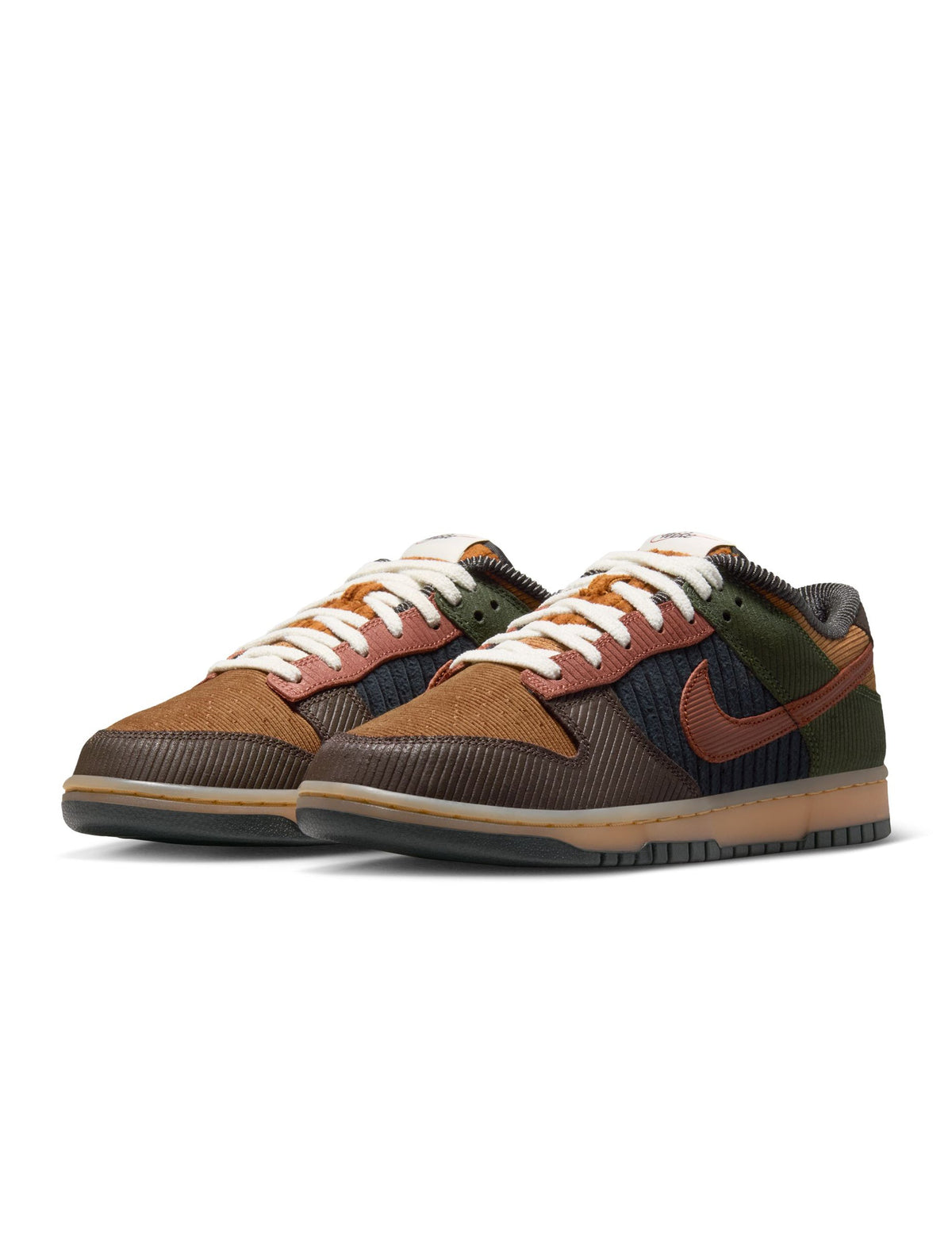 Nike Mens Dunk Low Retro Premium British Tan sneakers in brown leather, featuring classic design and Nike branding.