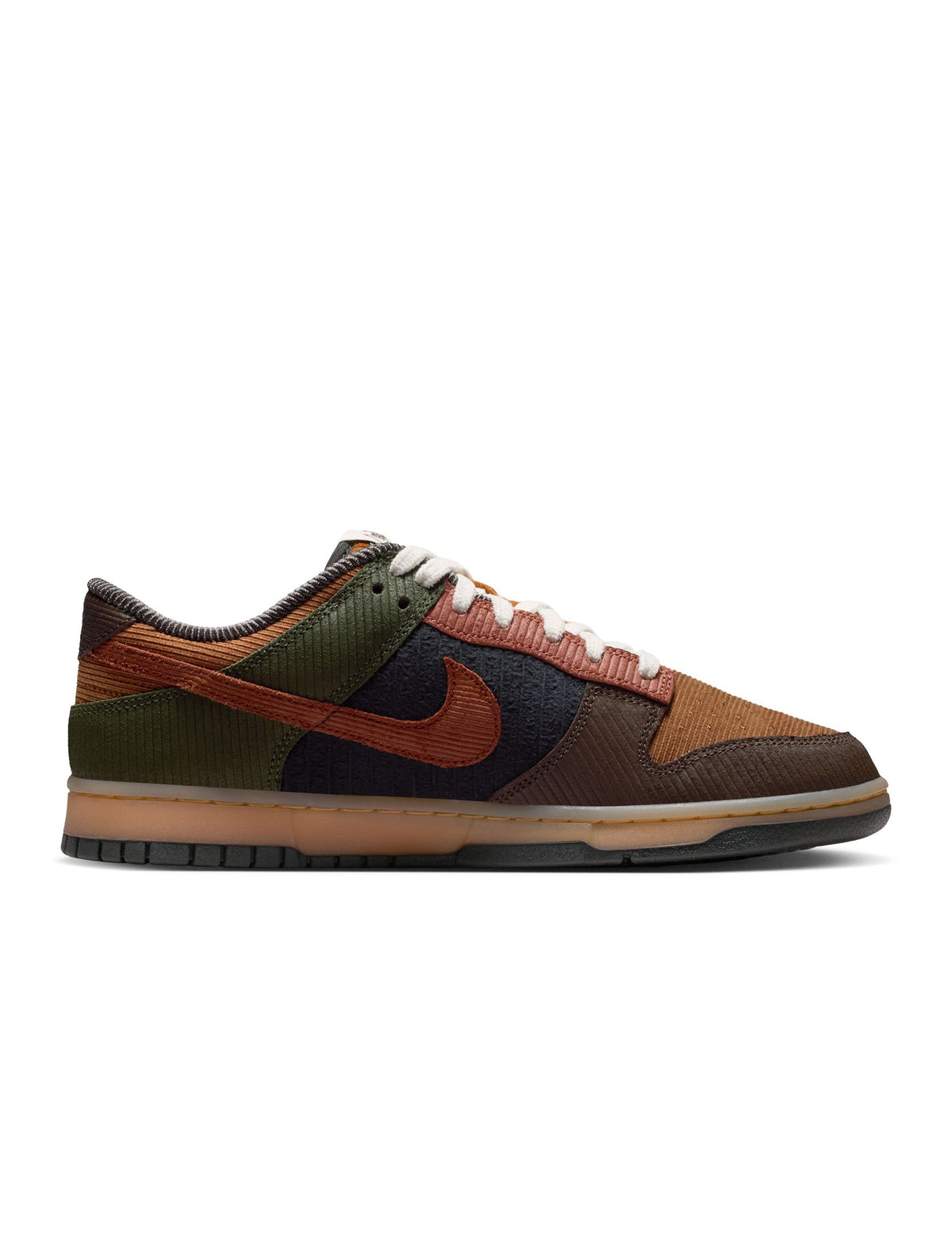 Nike Mens Dunk Low Retro Premium sneakers in British Tan with tan leather and white accents, casual men's footwear.