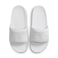 White Nike men’s Kobe Offcourt slides by Denim Exchange, side view of slip-on footwear.