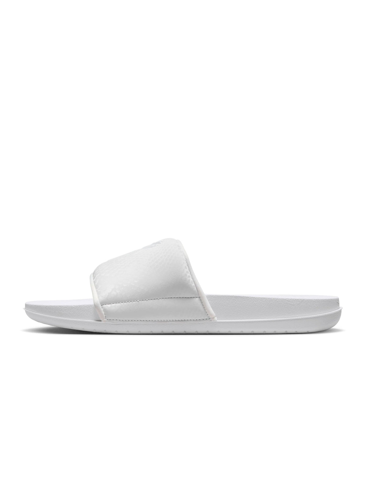 Nike men's Kobe Offcourt slides in white with cushioned footbed and slip-on design