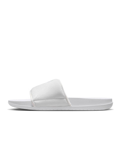 Nike men's Kobe Offcourt slides in white with cushioned footbed and slip-on design