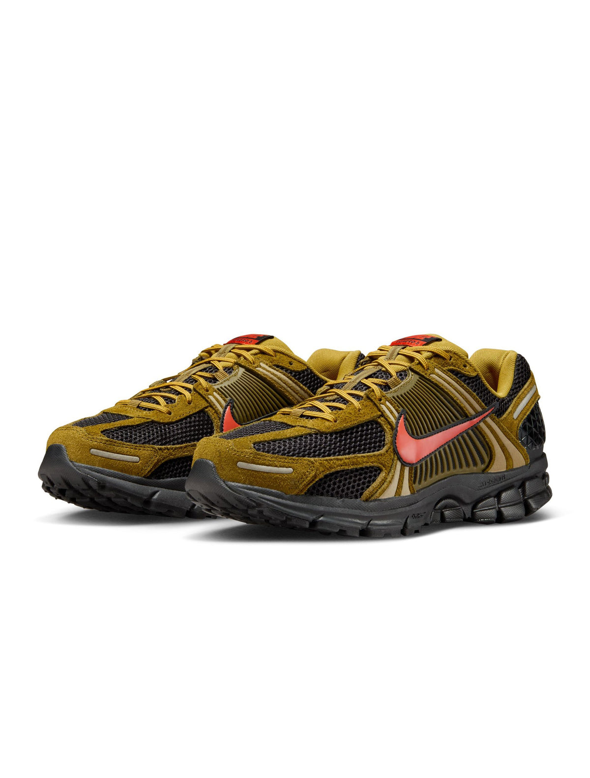Nike Men's Zoom Vomero 5 Premium Olive sneakers in olive green with layered mesh and leather panels