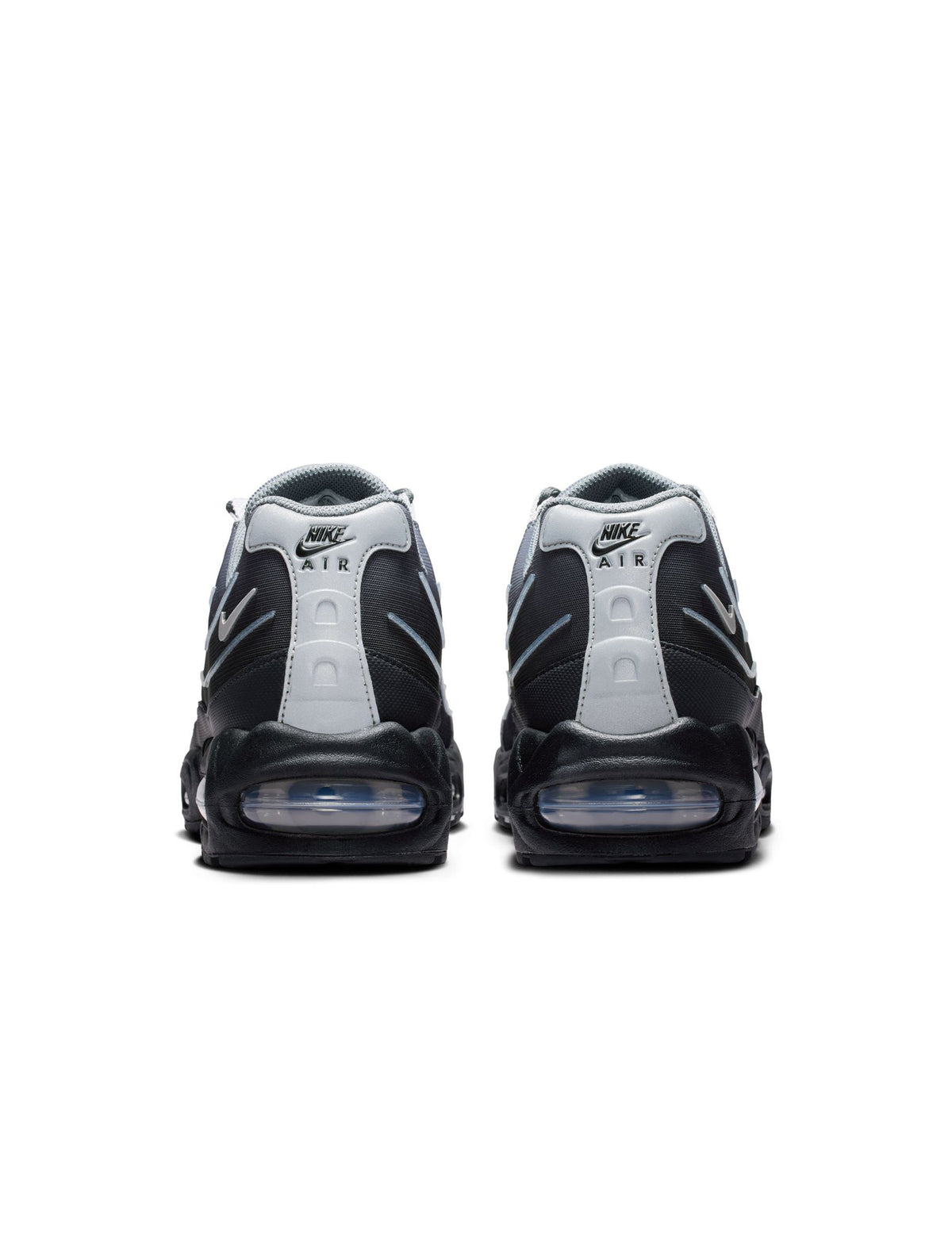 Men's Nike Air Max 95 Tech sneakers in black and wolf grey, side view