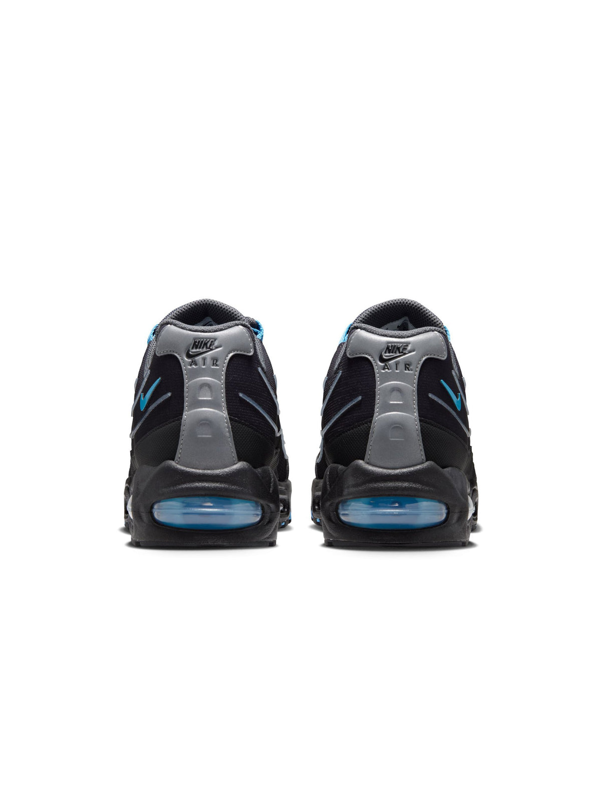 Nike men's Air Max 95 Tech footwear in black and university blue by Denim Exchange