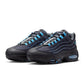 Nike men's Air Max 95 Tech footwear in black with University Blue accents