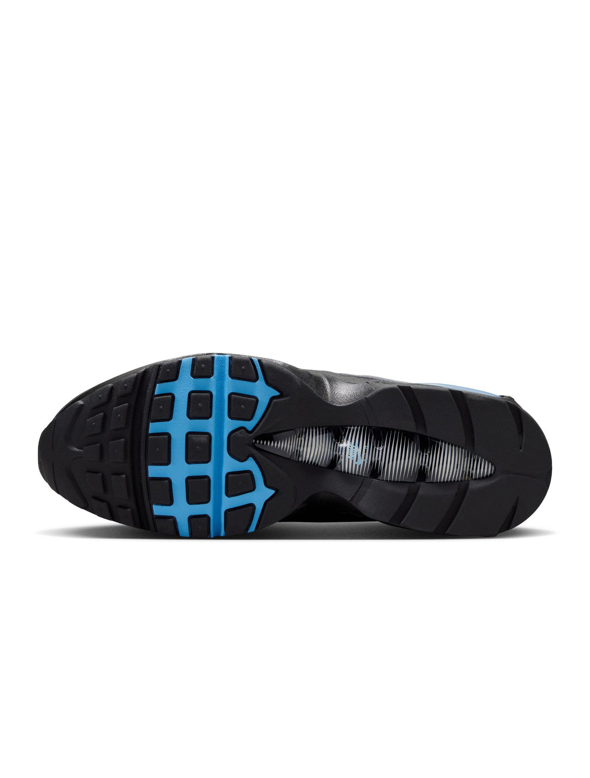 Nike men's Air Max 95 Tech footwear in black and university blue by Denim Exchange