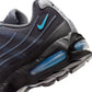 Nike men's Air Max 95 Tech footwear in black and university blue with layered upper and visible Air cushioning