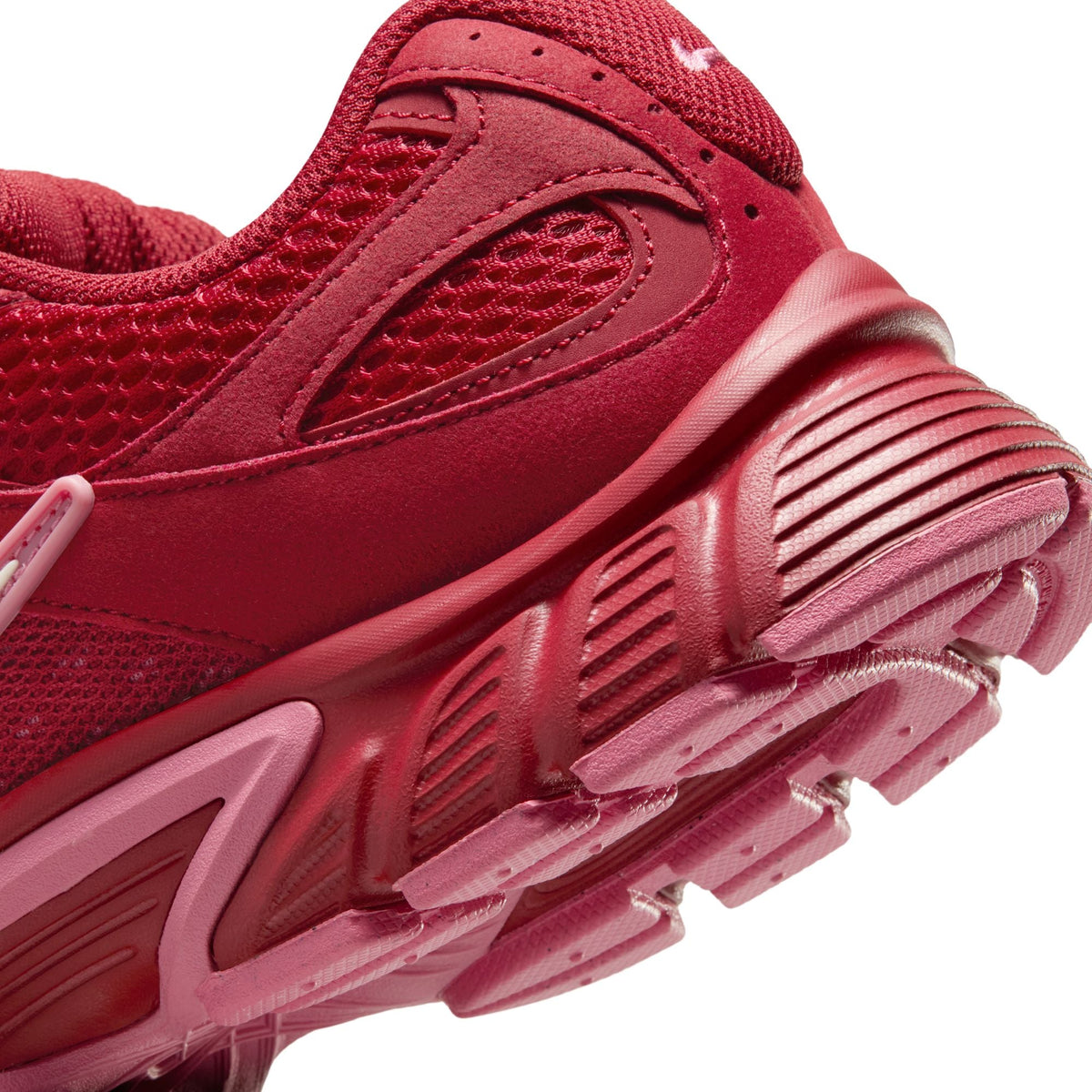 Denim Exchange Nike womens V5 Runner footwear in Team Crimson red, side view