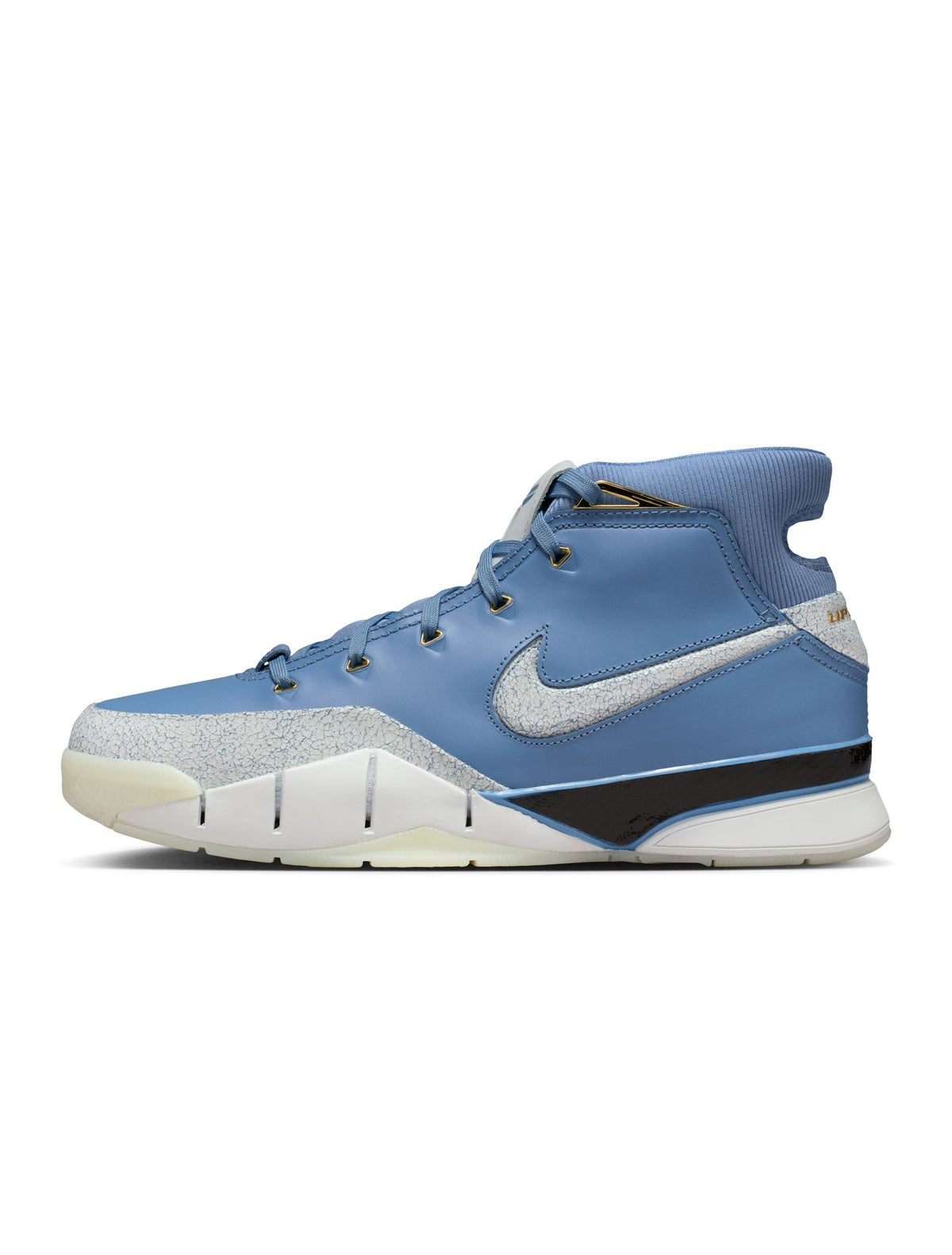 Men's Nike Kobe I Protro City of Champions footwear in black and purple with Nike branding and athletic design.