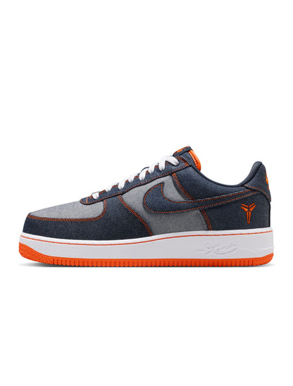 Denim Exchange men's Kobe Air Force 1 Low Protro sneakers in denim blue.