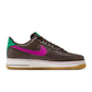 Nike Men's Air Force 1 '07 Baroque Brown sneakers, side view with classic low-top design