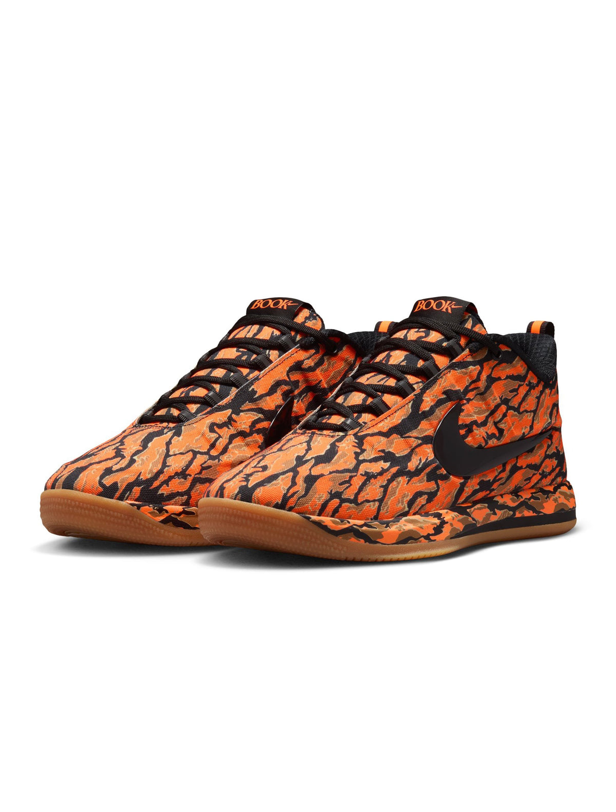 Nike men's Book 2 Tiger Camo footwear featuring camouflage design and athletic style, perfect for casual and sportswear.