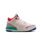 Preschool Air Jordan 3 Retro sneakers in white and red with Nike branding, designed for young kids' active play.