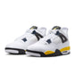 Men's Air Jordan 4 Retro Tour Yellow sneakers, stylish athletic footwear with yellow accents and classic design.