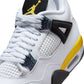 Men's Air Jordan 4 Retro Tour Yellow sneakers, showcasing the iconic yellow and black design, detailed leather and mesh panels.