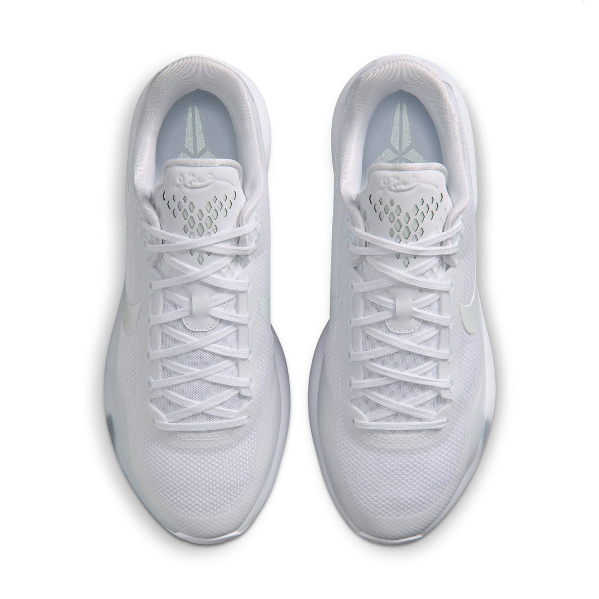 Nike Kobe Protro 10 Halo men's footwear in white and red, featuring a sleek design and signature Kobe logo.