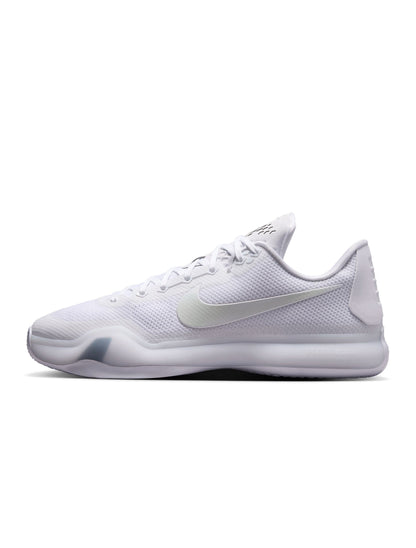 Nike Kobe Protro 10 Halo men's footwear in white and black with red accents, featuring sleek athletic design and Nike branding.