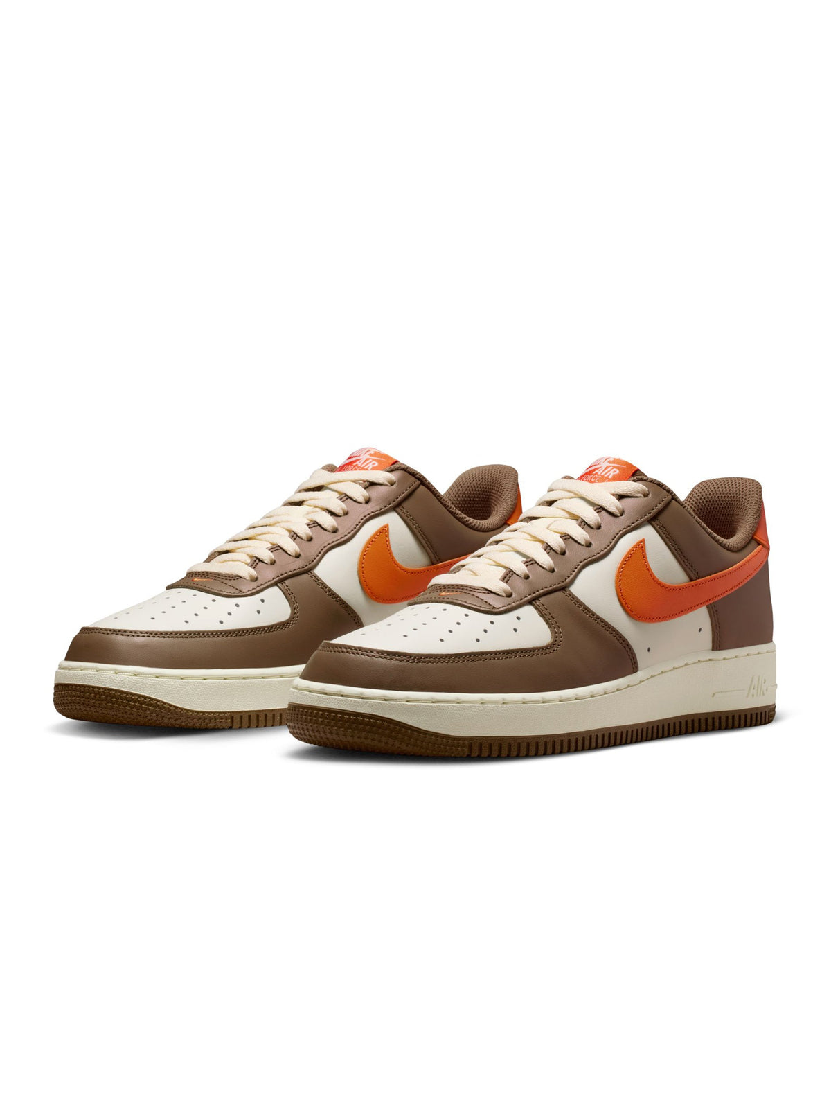 Men's Nike Air Force 1 '07 sneakers in Mosswood Brown, side view, by Denim Exchange