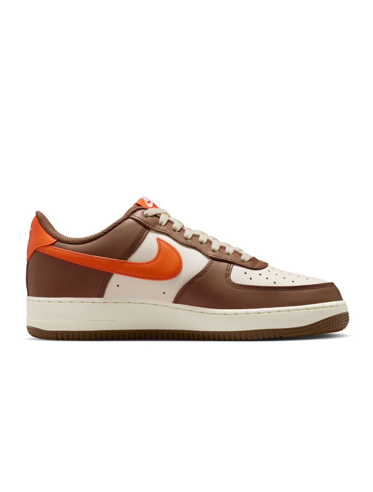 Nike men's Air Force 1 '07 sneakers in Mosswood Brown, side view, by Denim Exchange